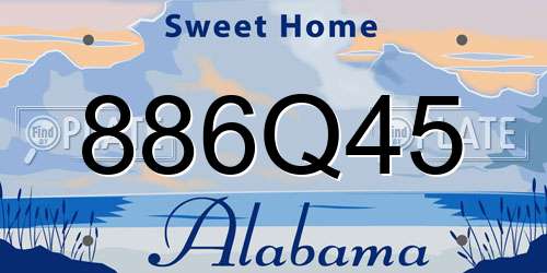 886Q45 Alabama License Plate