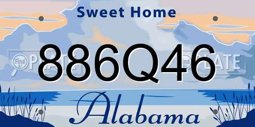 886Q46 Alabama License Plate