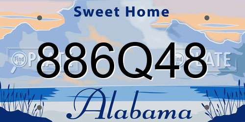 886Q48 Alabama License Plate