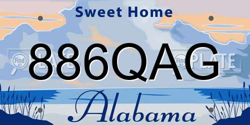 886QAG Alabama License Plate