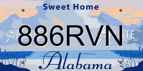 886RVN Alabama License Plate