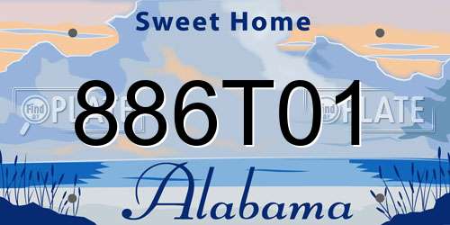 886T01 Alabama License Plate