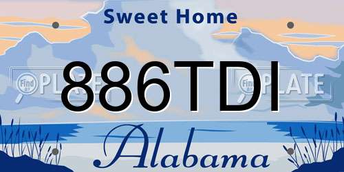 886TDI Alabama License Plate