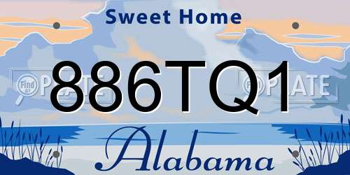 886TQ1 Alabama License Plate
