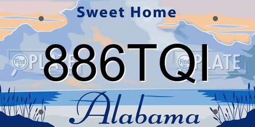 886TQI Alabama License Plate