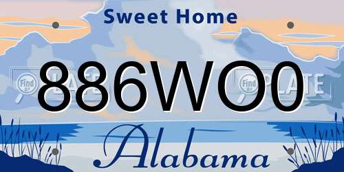 886WO0 Alabama License Plate