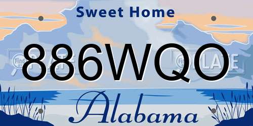 886WQO Alabama License Plate