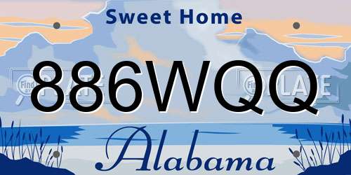 886WQQ Alabama License Plate