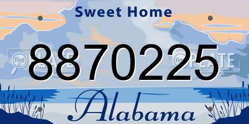 8870225 Alabama License Plate