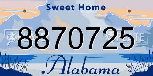 8870725 Alabama License Plate