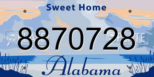 8870728 Alabama License Plate