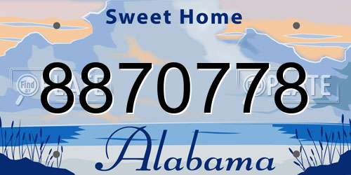 8870778 Alabama License Plate