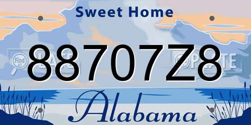 88707Z8 Alabama License Plate