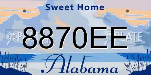8870EE Alabama License Plate