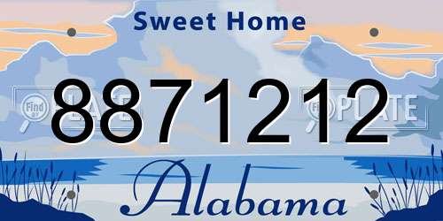 8871212 Alabama License Plate