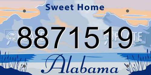 8871519 Alabama License Plate