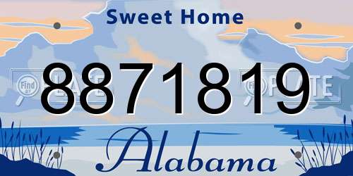 8871819 Alabama License Plate