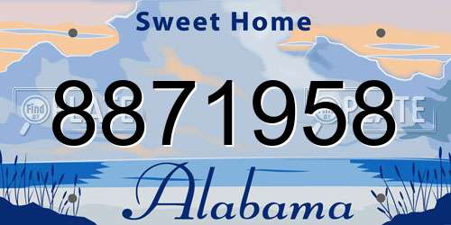8871958 Alabama License Plate