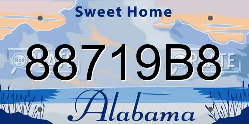 88719B8 Alabama License Plate