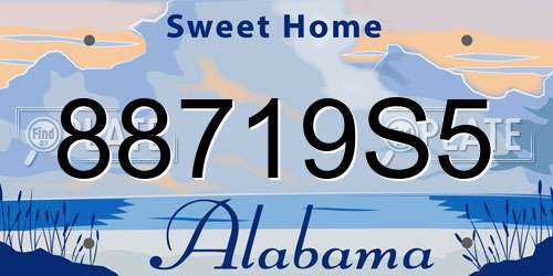 88719S5 Alabama License Plate