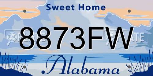 8873FW Alabama License Plate
