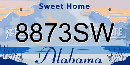 8873SW Alabama License Plate