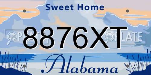 8876XT Alabama License Plate