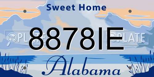 8878IE Alabama License Plate