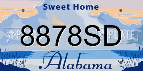 8878SD Alabama License Plate