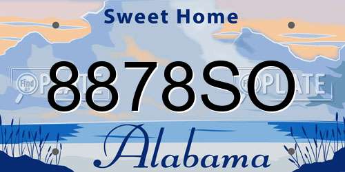 8878SO Alabama License Plate