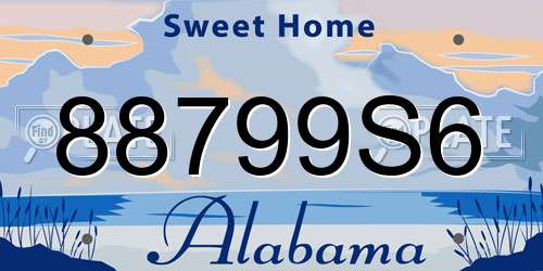 88799S6 Alabama License Plate