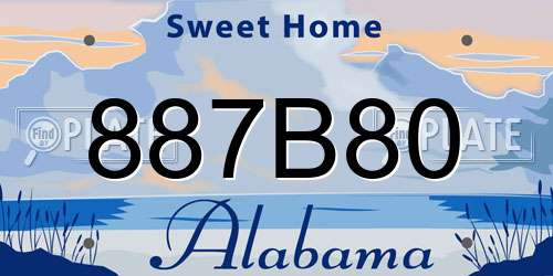 887B80 Alabama License Plate