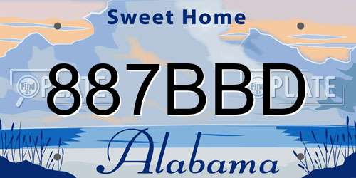887BBD Alabama License Plate