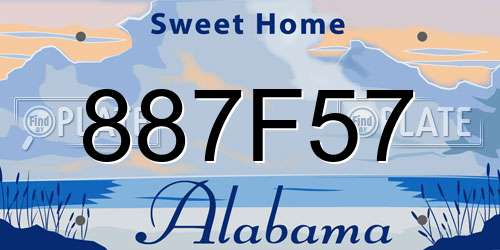 887F57 Alabama License Plate