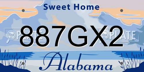 887GX2 Alabama License Plate