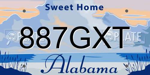 887GXT Alabama License Plate