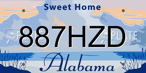 887HZD Alabama License Plate