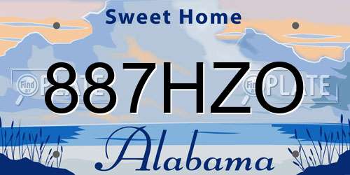 887HZO Alabama License Plate