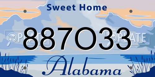 887O33 Alabama License Plate