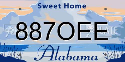 887OEE Alabama License Plate