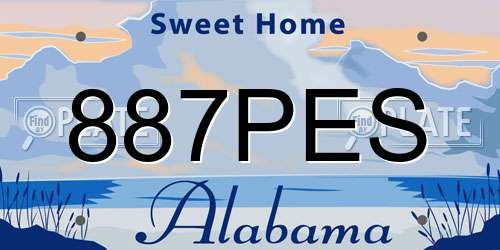 887PES Alabama License Plate