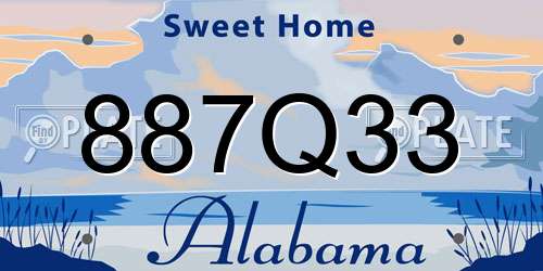 887Q33 Alabama License Plate