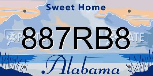 887RB8 Alabama License Plate