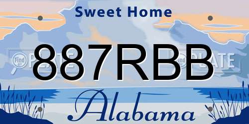 887RBB Alabama License Plate