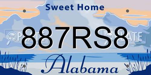 887RS8 Alabama License Plate