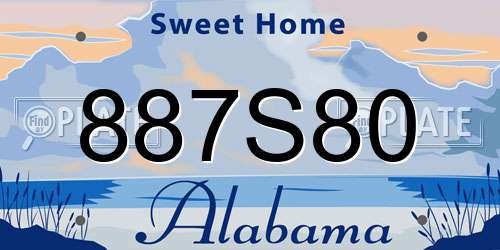 887S80 Alabama License Plate