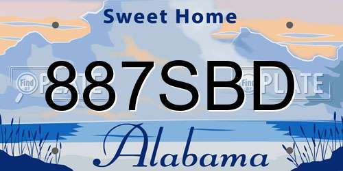 887SBD Alabama License Plate