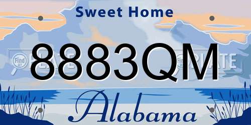 8883QM Alabama License Plate