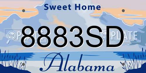 8883SD Alabama License Plate
