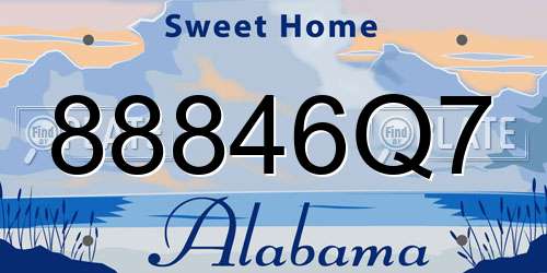 88846Q7 Alabama License Plate